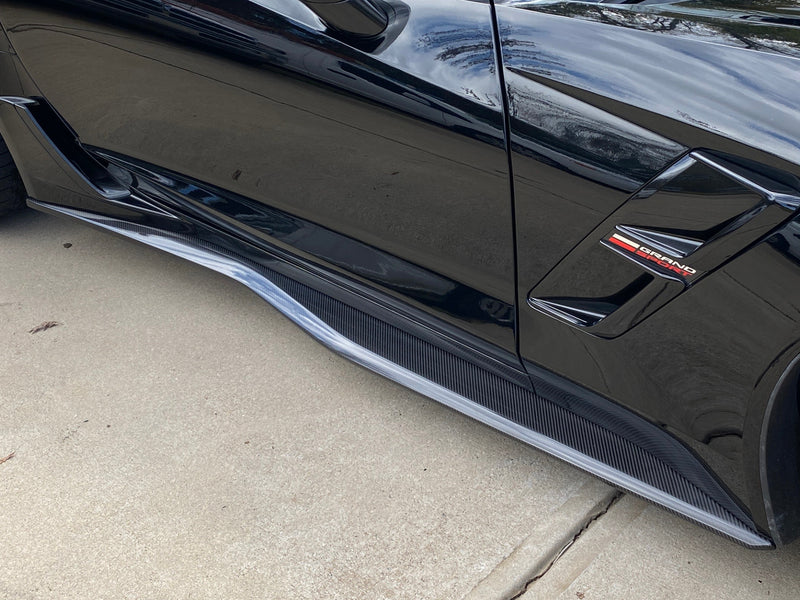 2014-19 Corvette - Z06 Style Side Skirts - Carbon Fiber