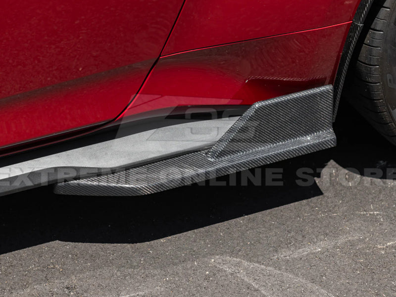 2024-25 Mustang - Side Skirt Extensions - Carbon Fiber