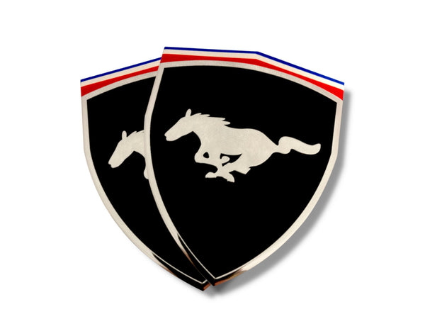 2005-25 Mustang - Ferrari Style Badge - Aluminum - Black