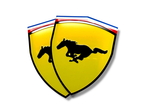 2005-25 Mustang - Ferrari Style Badge - Aluminum - Yellow